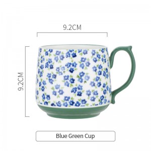 Taza de taza de desayuno de café de agua de vajilla de cerámica Floral de moda