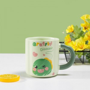 High appearance level mug creative ceramic cup with hand gift cartoon single cup opening small gift gift cup Subprint LOGO