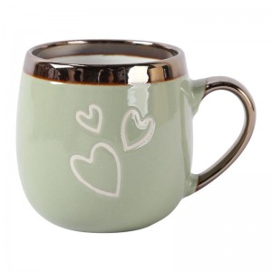 Tasse en porcelaine à jante en métal promotionnelle Saint-Valentin personnalisée différentes spécifications et couleurs tasse en céramique