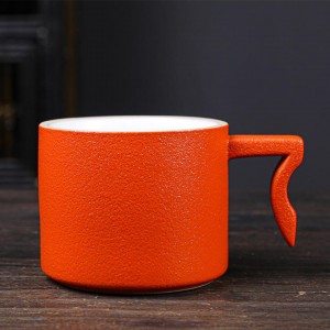 Creative Irregular Handle Small Tea Cup Gift Milk Tumbler Drinkware Ceramic Espresso Coffee Cup