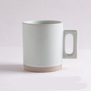 Tasse en céramique de café de Logo fait sur commande avec l'ensemble-cadeau réutilisable de tasse de tasse de café de porcelaine de poignée en bois