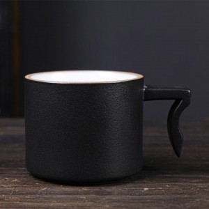 Creative Irregular Handle Small Tea Cup Gift Milk Tumbler Drinkware Ceramic Espresso Coffee Cup