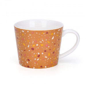 Cafenea cu design pestritat cu ridicata, cu glazură cu puncte colorate, veselă de porțelan, ceașcă de cafea, căni din ceramică personalizate