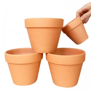 Vaso de flores de terracota grande personalizado por atacado vaso de terracota redondo de cerâmica plantador de suculentas