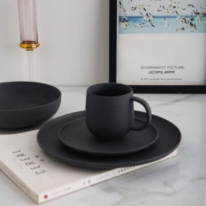 Modern Christmas Luxury Matt Black Ceramic Mug Ceramic Dinner Set Dinnerware Sets for Restaurant