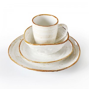 Conjuntos de louça de louça modernos tigela de café da manhã e prato caneca de porcelana prato talheres de porcelana