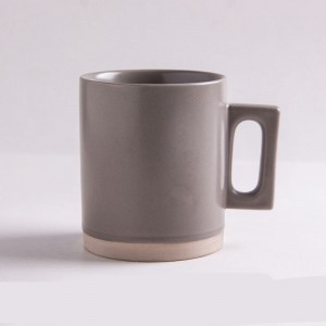 Tasse en céramique de café de Logo fait sur commande avec l'ensemble-cadeau réutilisable de tasse de tasse de café de porcelaine de poignée en bois