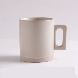 Tasse en céramique de café de Logo fait sur commande avec l'ensemble-cadeau réutilisable de tasse de tasse de café de porcelaine de poignée en bois