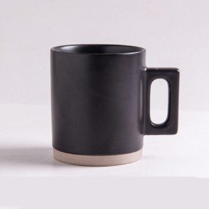 Taza de cerámica de café con logotipo personalizado con mango de madera, taza de café reutilizable de porcelana, juego de regalo