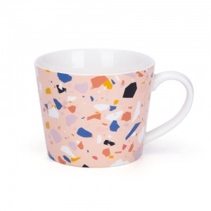 Venta al por mayor diseño moteado café colorido esmalte punteado porcelana Drinkware taza de café tazas de cerámica personalizadas