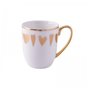 Flypeak New Arrival Engros nordisk porcelæn kaffekrus Guld håndtag keramisk krus Marmor keramik kaffekrus