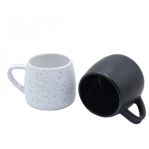 tazze in ceramica all'ingrosso di buona qualità Smalto granulare amazon vendita calda logo in gres bere tazza da caffè con manico