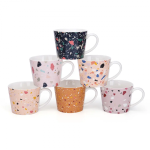 Atacado design salpicado café colorido pontilhado esmalte porcelana drinkware xícara de café canecas de cerâmica personalizadas