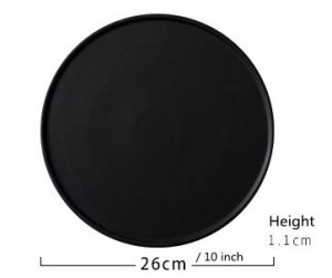 Hot Sale Round Matte Black Plates Ceramic Crockery Stoneware Dinnerware Set