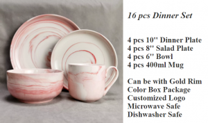 luxury wedding gold rimmed line plated ceramic dinnerware dinning plate and bowl marble dinner set porcelain