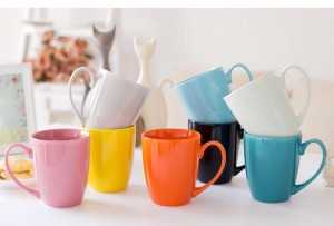 Logo personnalisé tasse en céramique colorée tasse à café créative de couleur unie