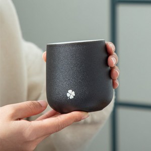 Vaso con logotipo personalizado, taza de viaje para vino, tazas de café sin mango, vasos de cerámica con forma de huevo, tazas de café de doble pared