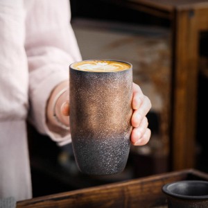 Taza de cerámica Vintage japonesa para cerveza, agua, leche, taza de café de porcelana, tazas de té de Kung Fu, tazas de café grandes para beber