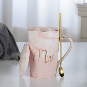 Set de cani cadou cuplu de cafea marmorat personalizat cu design din porțelan imprimat ceramic mr mrs nunta