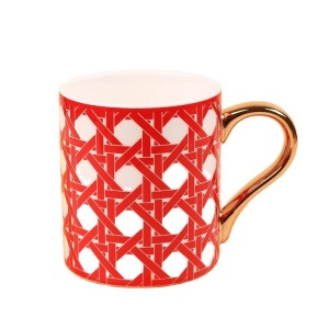 Dearadh Nua Stíl Nordach Mug Ceirmeacha Corn Caife Porcelain Caife Mug Mórdhíol Lógó Priontála Saincheaptha