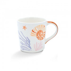 Sea Life Collection Good Quality Ceramic Mug 14 Oz. for Every Use with Nice Hand Painted Design Stoneware