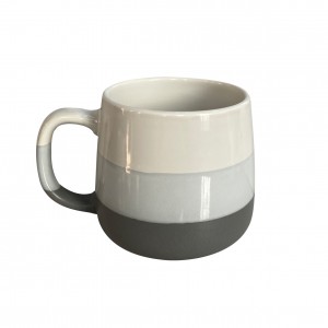 Simple ceramic mug pure color band hand put ceramic cup personality splicing color printed logo office water cup