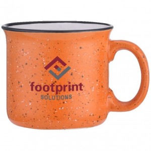 Cană de cafea de camping, din ceramică, cu sublimare cu pete personalizate, pentru camper, pentru drumeții, foc de tabără, 15 oz, negru, violet, vintage