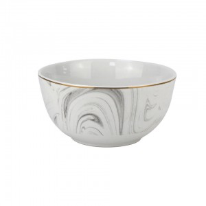 Conjunto de jantar de cerâmica de mármore 16 peças de luxo novo conjunto de jantar de porcelana com aro dourado