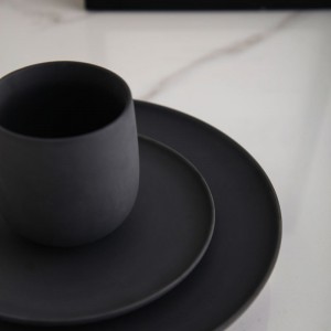 Modern Christmas Luxury Matt Black Ceramic Mug Ceramic Dinner Set Dinnerware Sets for Restaurant