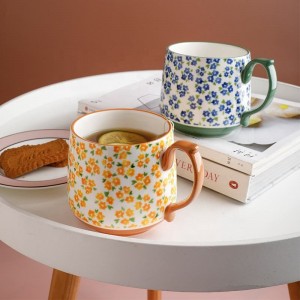 Tasse de tasse de petit déjeuner de café d'eau de vaisselle en céramique florale de mode