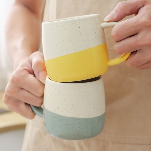 Venda imperdível caneca de café de cerâmica estilo ins cor personalizada salpicado gergelim esmalte caneca de grés copo de porcelana fina canecas