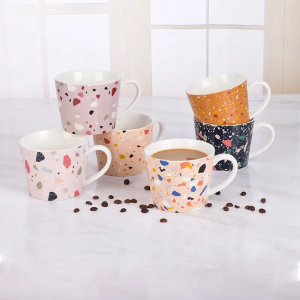 Commercio all'ingrosso Maculato Design Cafe Colorato Punteggiato Smalto Porcellana Drinkware Tazza di caffè Tazze in ceramica personalizzate