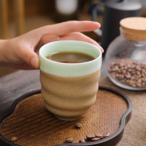 Japanese Style Coffee Mugs Custom Logo Ceramic Mug Coffee Cup Cuisine Drinkware Restaurant Tableware Pottery Cups Wholesale