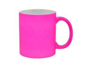 Taza promocional de neón de color fluorescente brillante de cerámica brillante mate de 11oz 330ml