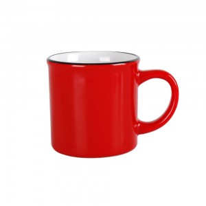 Taza de café de cerámica esmaltada para acampar, tazas de fogata a granel, taza de cerámica con aspecto esmaltado