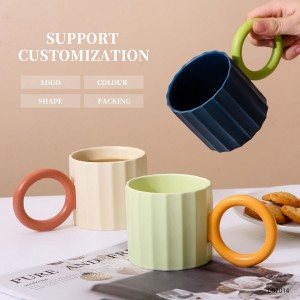 tazza regalo a strisce personalizzabili tazze da caffè in ceramica fantasia con manico grande