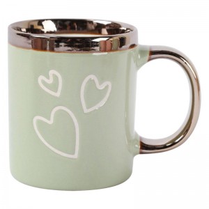 Tasse en porcelaine à jante en métal promotionnelle Saint-Valentin personnalisée différentes spécifications et couleurs tasse en céramique