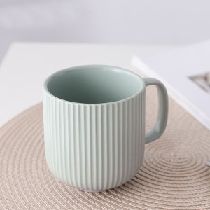 Glazura mat cu dungi in stil nordic 350ml 12oz cana de cafea eleganta ceramica pentru cadou