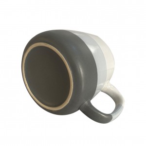 Simple ceramic mug pure color band hand put ceramic cup personality splicing color printed logo office water cup