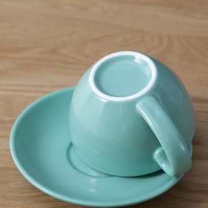 Venta al por mayor, tazas de café de cerámica comerciales personalizadas, taza de café reutilizable ecológica, taza de café biodegradable promocional con asa