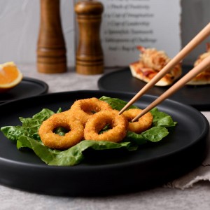 Hot Sale Round Matte Black Plates Ceramic Crockery Stoneware Dinnerware Set