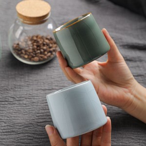 Creative Rotating Tumbler Whiskey Teacup Lead-free Thickened Short Wine Water Cup Ceramic Coffee Cup