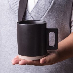 Kaffeetasse aus Keramik mit individuellem Logo und Holzgriff, wiederverwendbare Kaffeetasse aus Porzellan, Geschenkset