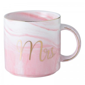 Tasse en marbre personnalisée en porcelaine imprimée design céramique m. mme mariage marbré café couple ensemble de tasses cadeaux