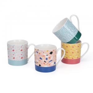 Wholesale Speckled Design Cafe Colorful Dotted Glaze Porcelain Drinkware Coffee Cup Customized Ceramic Mugs