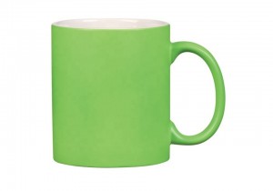 Caneca promocional de 11 onças 330 ml de cerâmica fosca e brilhante de cor fluorescente neon