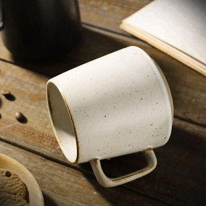 Ceașă de cafea din ceramică rustică, realizată manual, cu ridicata, de 12 oz, căni japoneze de lut vintage cu pată