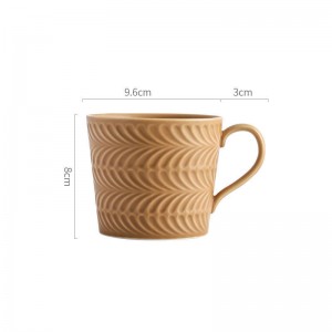 Wholesale cheap office gift couple cup custom embossed design ceramic coffee mug