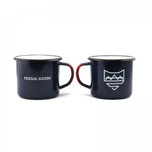 350ml customized wholesale stainless steel vintage sublimation enamel mug set