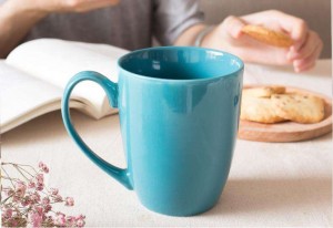 Taza de cerámica colorida con logotipo personalizado, taza de café creativa de color sólido